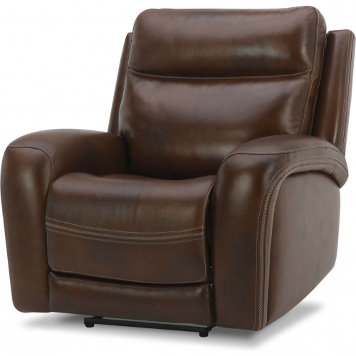 Blair Power Recliner with USB in Cognac Brown Top Grain Leather