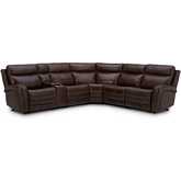 Blair 6 Piece Power Sectional Sofa in Cognac Brown Top Grain Leather