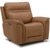 Cooper Power Recliner with USB in Camel Top Grain Leather