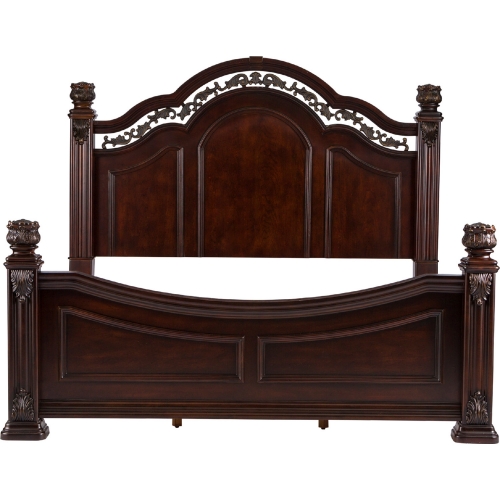 Messina Estates King Poster Bed in Distressed Cognac