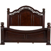 Messina Estates King Poster Bed in Distressed Cognac
