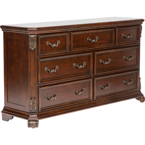 Messina Estates 7 Drawer Dresser in Distressed Cognac