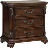 Messina Estates 3 Drawer Nightstand in Distressed Cognac