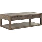 Bartlett Field Coffee Cocktail Table in Dusty Taupe Finish Wood