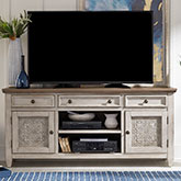 Heartland 66" TV Stand Console in Antique White & Tobacco