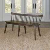 Midland Falls Spindle Back Dining Bench in Rustic Brown Wood