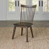 Midland Falls Spindle Back Dining Chair in Rustic Brown Wood
