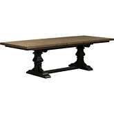 Harvest Home 104" Trestle Dining Table in Wood & Chalkboard Black