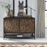 Harvest Home Prairie Door Server in Aged Oak & Chalkboard Gray