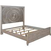 Belmar King Panel Bed in Washed Taupe & Silver Champagne