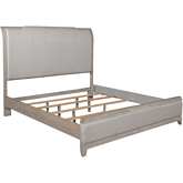 Belmar King Bed in Washed Taupe, Silver Champagne & Linen