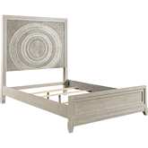 Belmar Queen Panel Bed in Washed Taupe & Silver Champagne