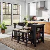 Brook Creek 5 Piece Counter Dining Set in Black