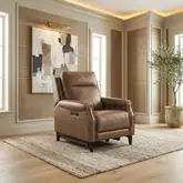 Rawling Triple Power Recliner in York Sand Brown Leather