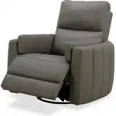Reilly Triple Power Swivel Glider Recliner in Aline Light Gray Leather