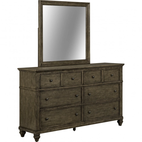 Twin Lakes Dresser & Mirror in Chestnut Brown Wood