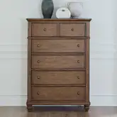 Twin Lakes 5-Drawer Chest in Chestnut Brown Wood