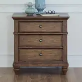 Twin Lakes Nightstand with Charging Station in Chestnut Brown Wood
