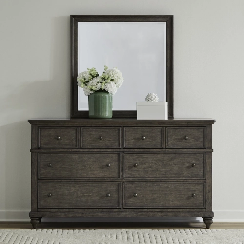 Twin Lakes Dresser & Mirror in Gray Wood
