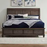 Twin Lakes Queen Storage Bed in Gray Wood