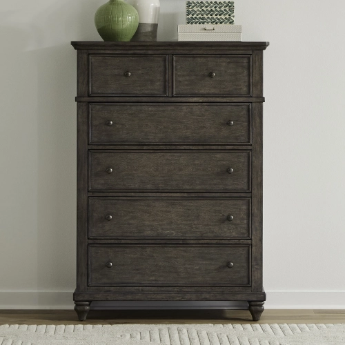 Twin Lakes 5-Drawer Chest in Gray Wood