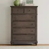 Twin Lakes 5-Drawer Chest in Gray Wood