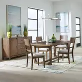 Harmony 5 Piece Trestle Dining Set in Brownstone Wood