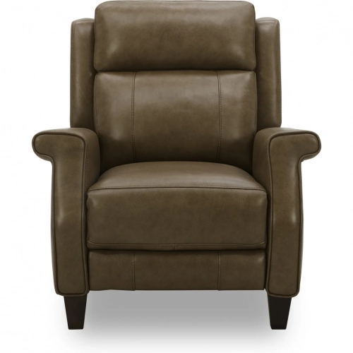 Raleigh Manual Pushback Recliner in York Chestnut Brown Top Grain Leather