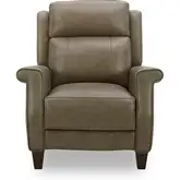 Raleigh Manual Pushback Recliner in York Mushroom Brown Top Grain Leather