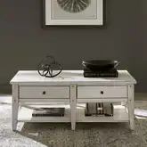 Lake House Coffee Cocktail Table in Weathered White Oak Veneer