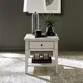 Lake House End Table in Weathered White Oak Veneer