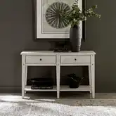 Lake House Sofa Table in Weathered White Oak Veneer