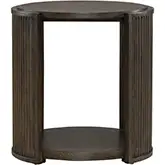 City View Round End Table in Coffee Bean Brown Wood