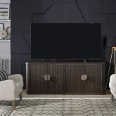 City View 82" TV Stand Console in Coffee Bean Brown Wood