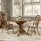 Carolina Crossing 3 Piece Pedestal Dining Set in Distressed Wood