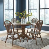 Carolina Crossing 5 Piece Drop Leaf Dining Set in Distressed Wood