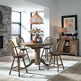 Carolina Crossing 5 Piece Gathering Height Dining Set in Antique Honey Wood