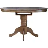Carolina Crossing 57" Round Gathering Dining Table in Antique Brown Wood