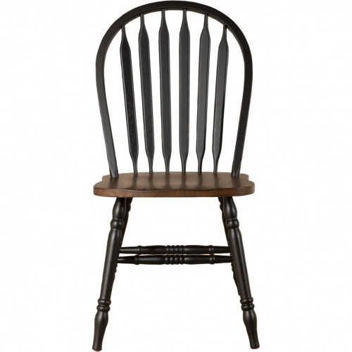 Carolina Crossing Windsor Dining Chair in Black & Brown Wood (Set of 2)