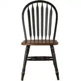 Carolina Crossing Windsor Dining Chair in Black & Brown Wood (Set of 2)