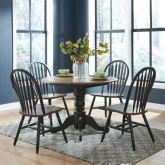 Carolina Crossing 5 Piece Drop Leaf Dining Set in Distressed Wood & Black