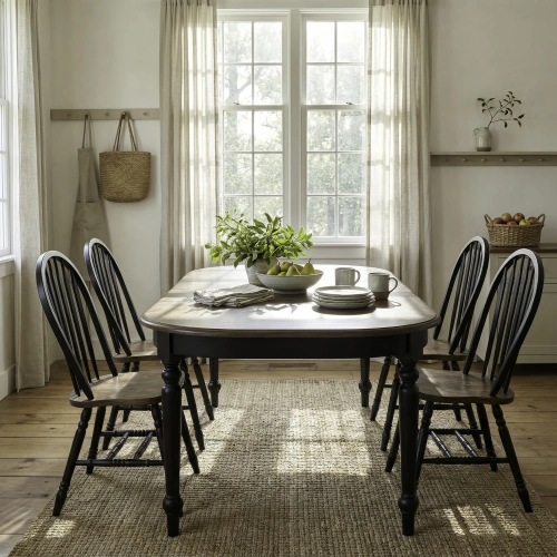 Carolina Crossing 5 Piece Dining Set in Black & Antique Honey Wood