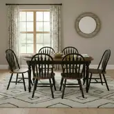 Carolina Crossing 7 Piece Dining Set in Black & Antique Honey Wood