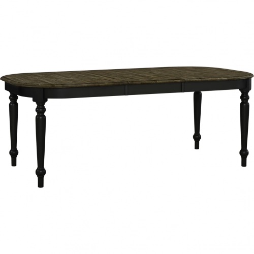 Carolina Crossing 78" Extension Dining Table in Black & Antique Honey Wood