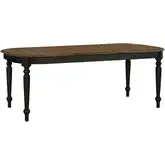 Carolina Crossing 78" Extension Dining Table in Black & Antique Honey Wood