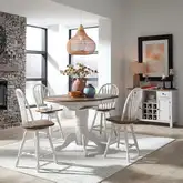 Carolina Crossing 5 Piece Gathering Dining Set in White & Honey Wood