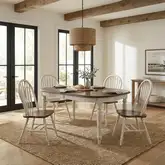 Carolina Crossing 5 Piece Dining Set in White & Antique Honey Wood