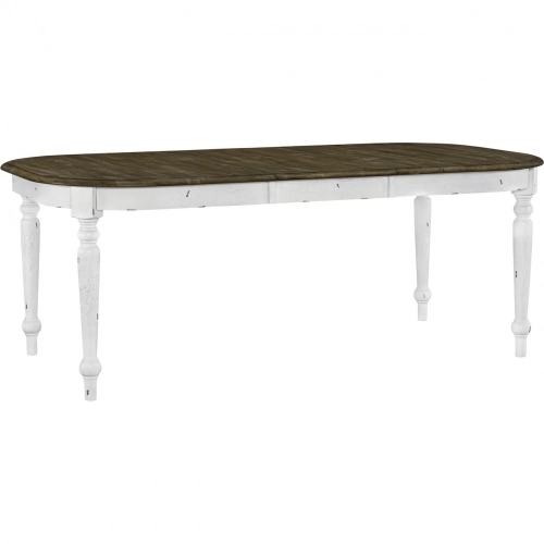 Carolina Crossing 78" Extension Dining Table in White & Antique Honey Wood
