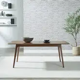 Space Savers 74.5" Extension Dining Table in Satin Walnut Brown Wood
