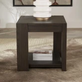 Lennox Hill End Table in Bark Brown Finish Wood
